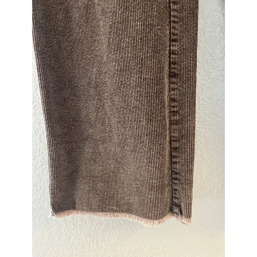 Shop‎ Stevie Womens Brown Corduroy High Rise Wide Leg Raw Hem Pants T1581 Size M
